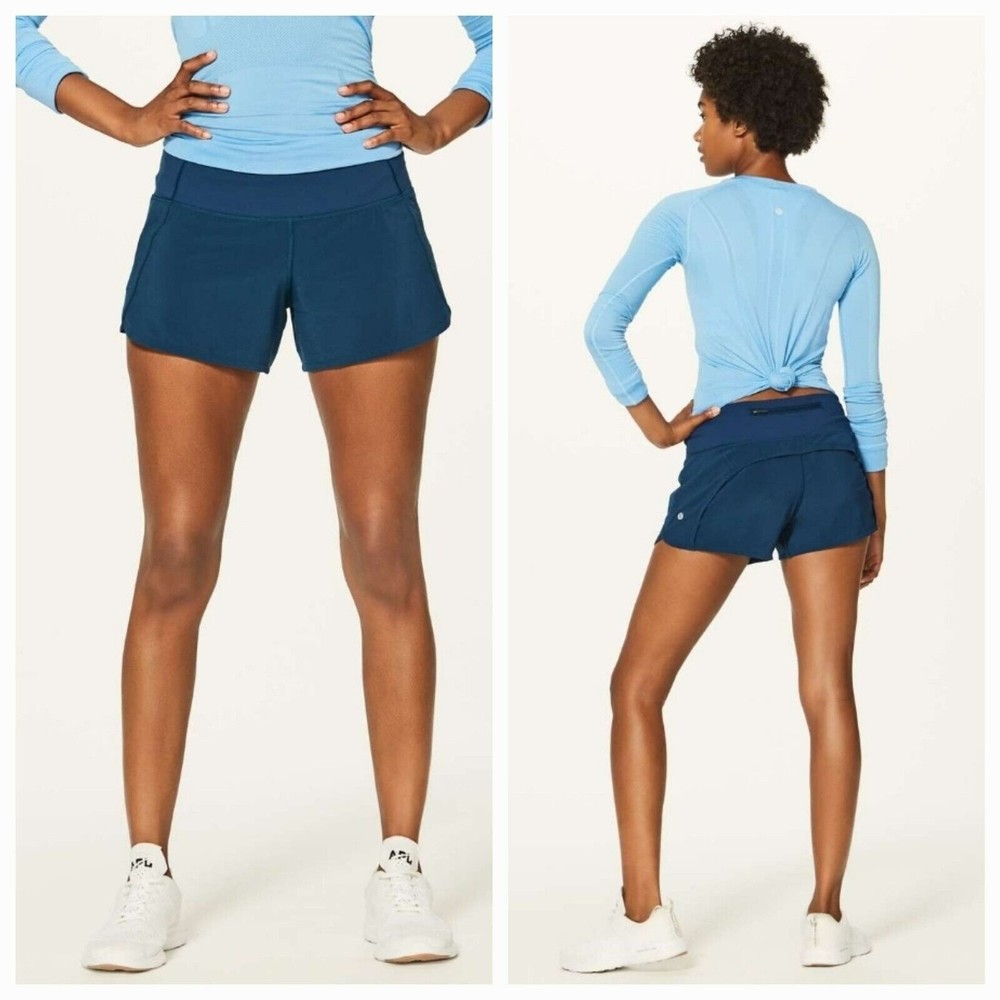 Lululemon Women's Size 4 Run Times Shorts II Night Tide Teal